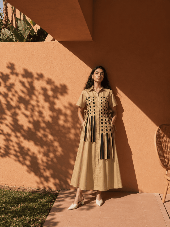 DUNE BEIGE VEST DRESS - Zyrex fashion LLP