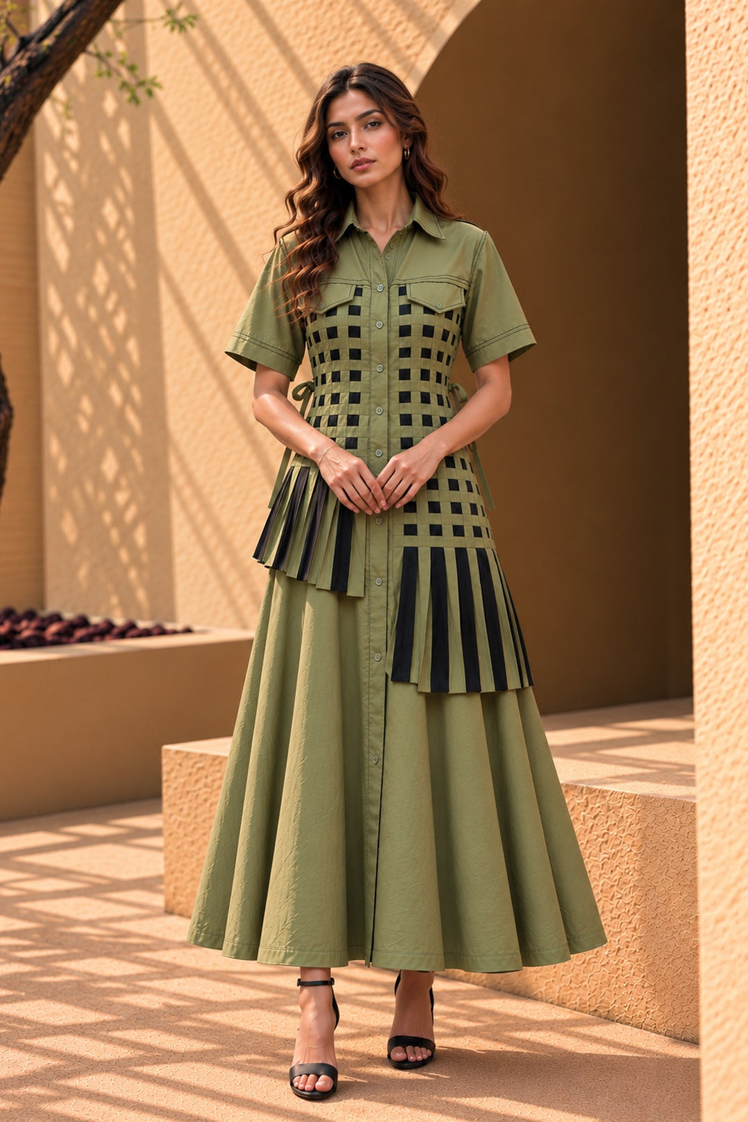 green checks dress