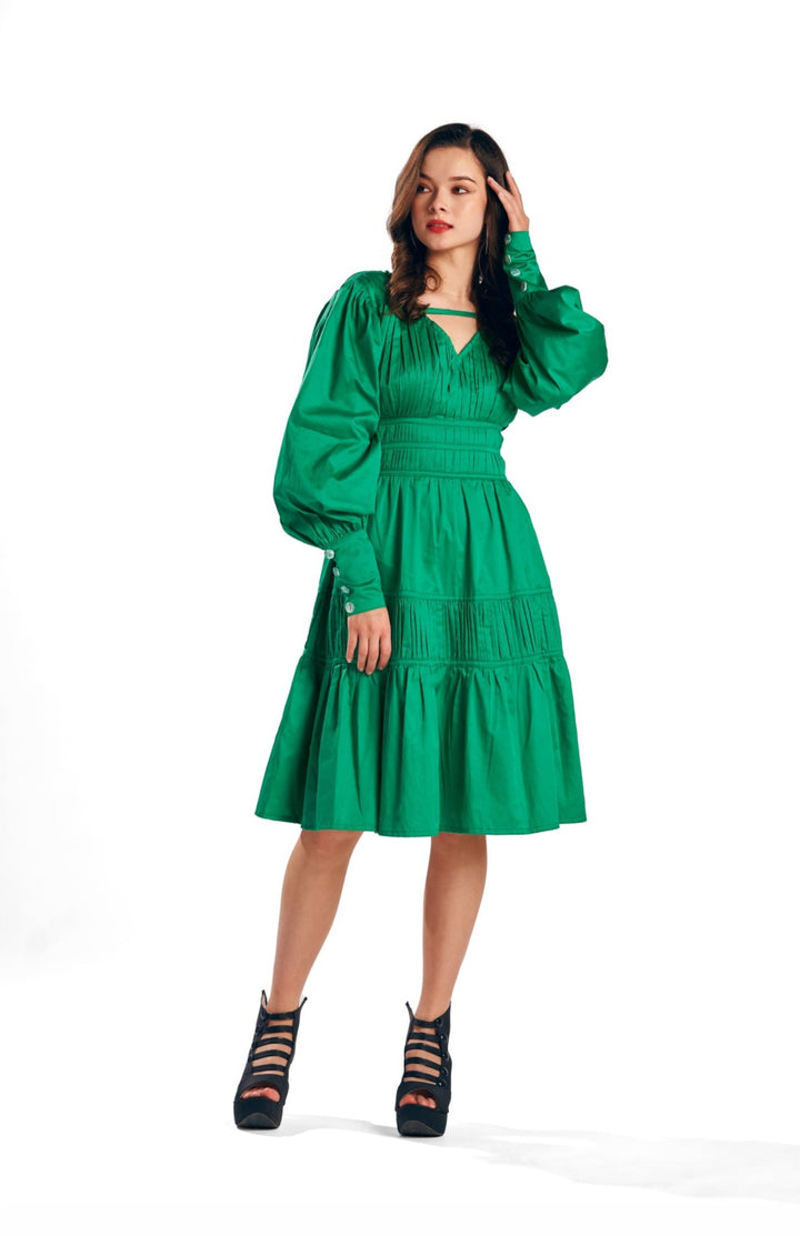 Avian Dress (Green) - Zilaire