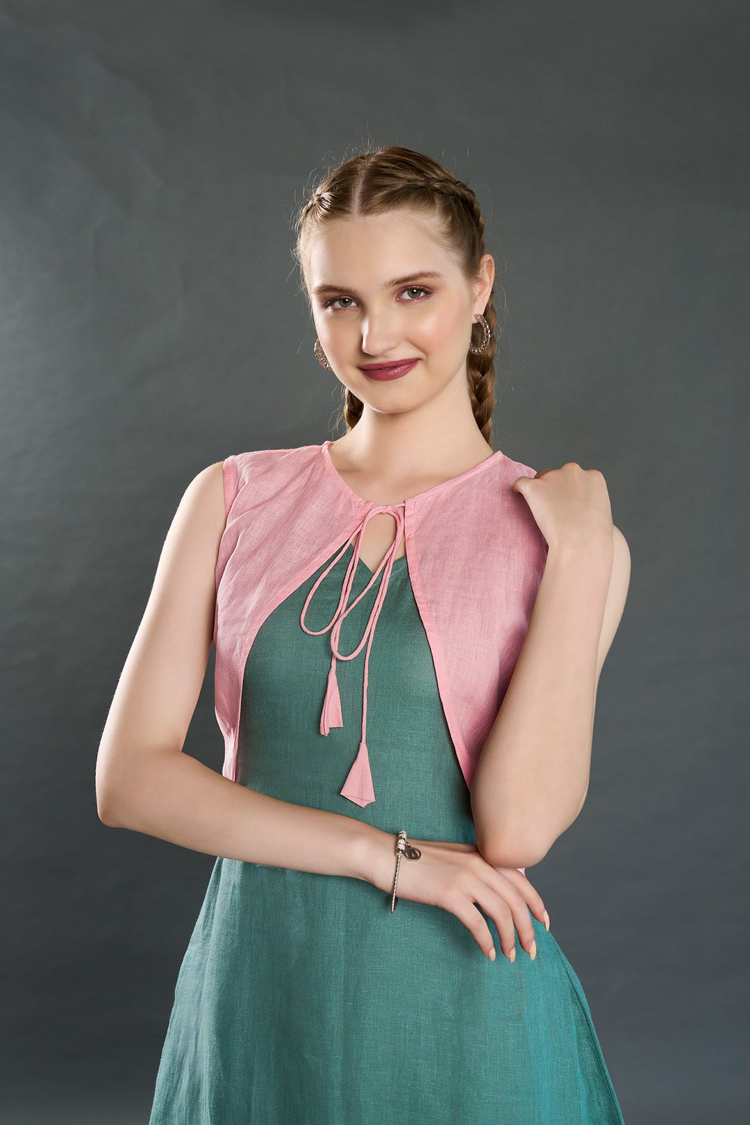 Verve Linen Dress (Green) - Zilaire