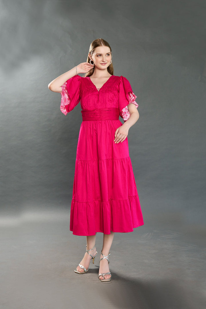 Zany Zinnia Dress (Ruby Pink) - Zilaire