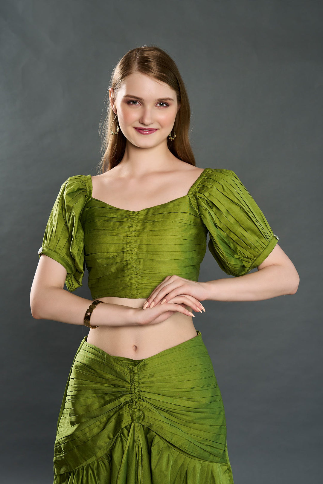 Zena Olive Green Top - Zilaire