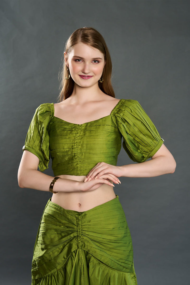 Zena Olive Green Top - Zilaire