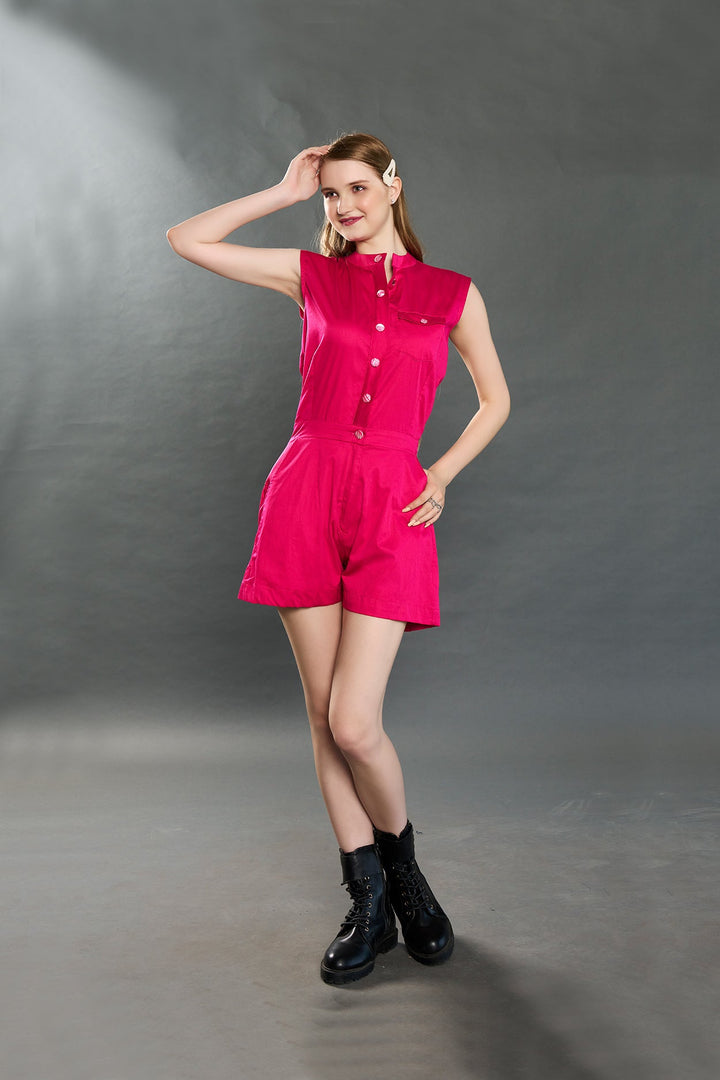 Zuri Ruby Pink Jump Suit - Zilaire